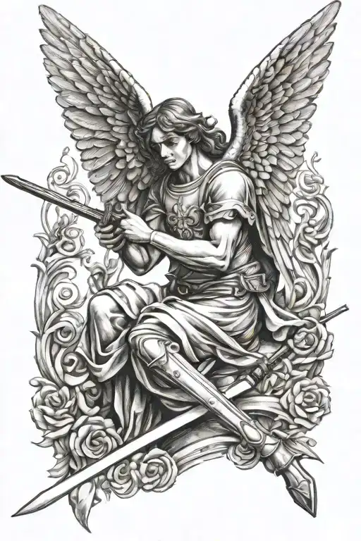 Angel Holding A Sword