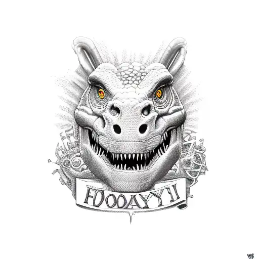 Dinosaur With Food In Mouth