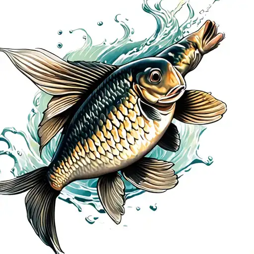 A Fisherman Catch A Carp Koi Black