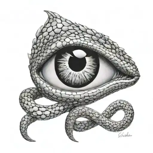 Evil Snake Eye Surrounded By Ray Beams