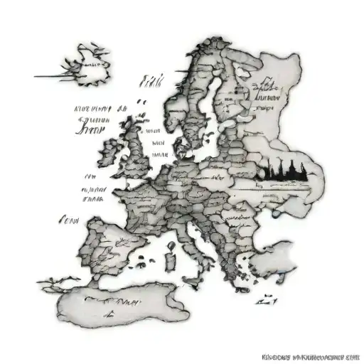 Europe Map With Italy As A Main Country Music