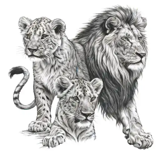 Lion And Lion Cub