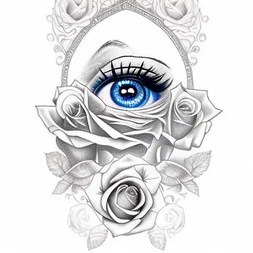 Chicano Eye With Dollar Rose And Text