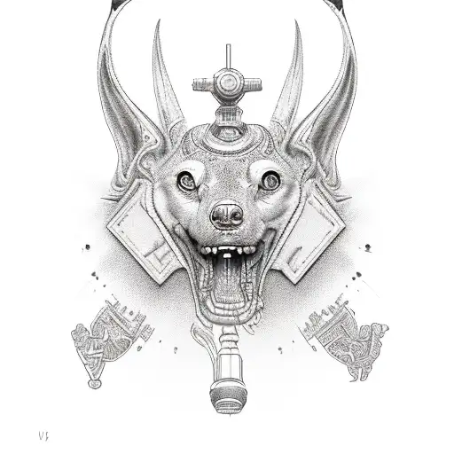 Anubis With Date With Heart And Feder