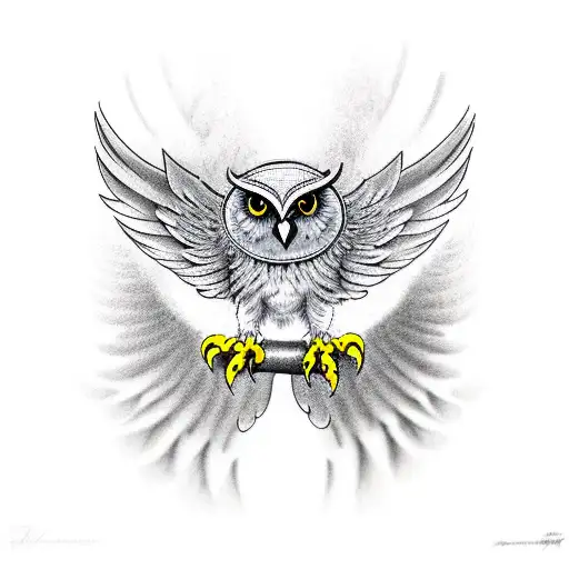 Owl Spreading Wings