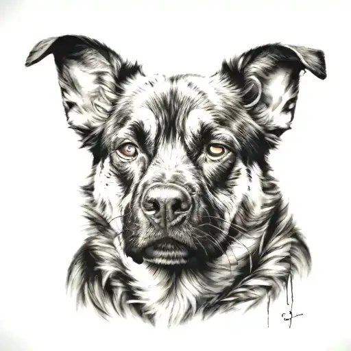 Dog Face Tatto Design