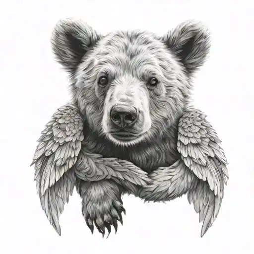 Bear Cub With Angel Wings