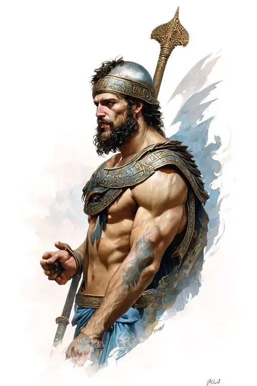 I Would Like A Greek Warrior Who Survived A Fight In Hell