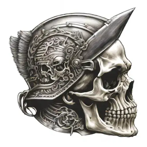 Half Roman Warrior Skull Hald Modern Military Skull