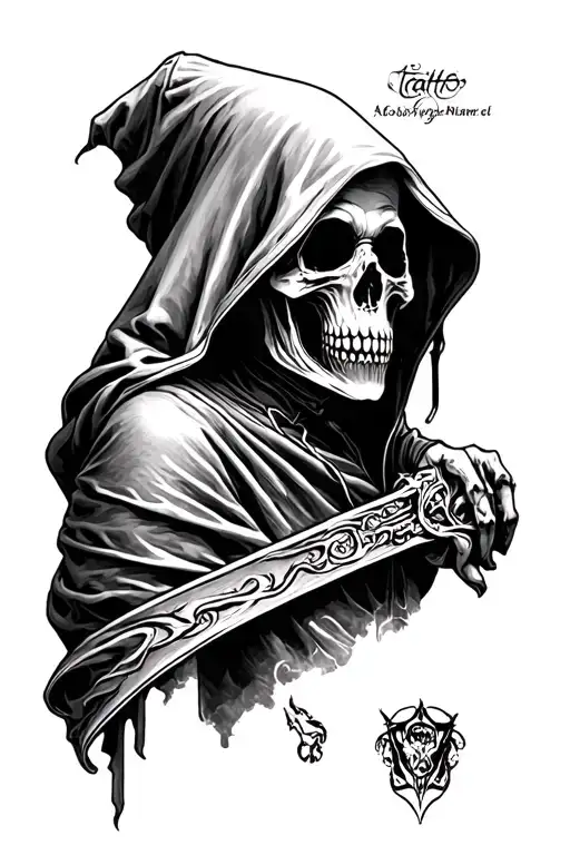 Hooded Grim Reaper Side Profile