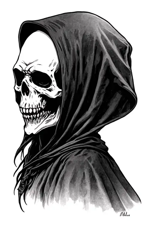 Hooded Grim Reaper Side Profile