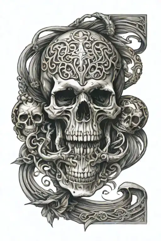 Skull Egypt Intertwined Symbolizing