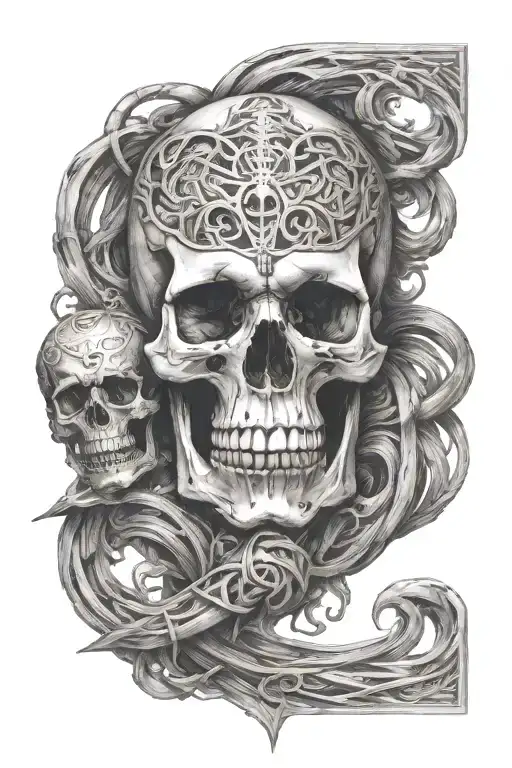 Skull Egypt Intertwined Symbolizing