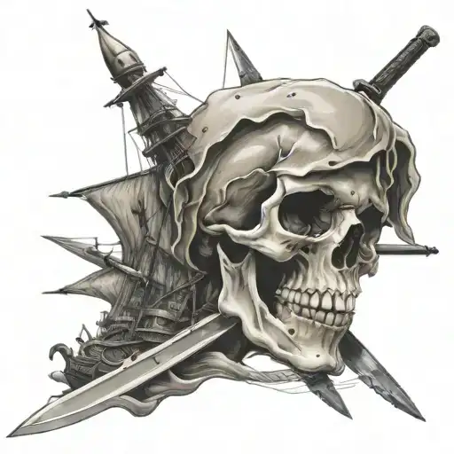 Knife Ship Skull