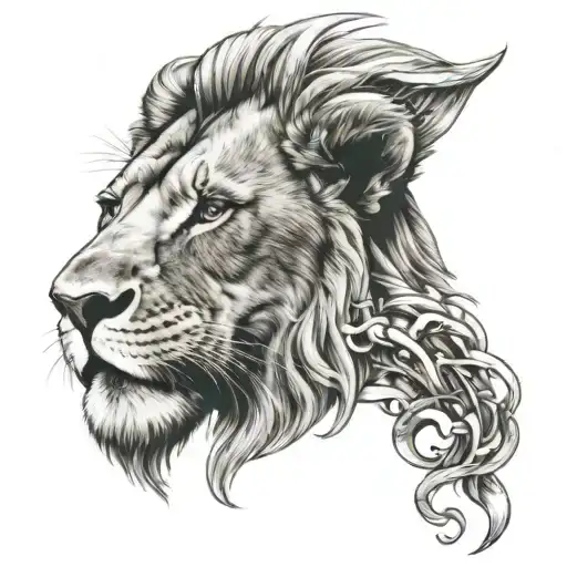 A Lion Head Smoking Cigarette