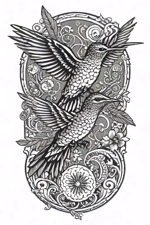 Native American Humming Bird Rising Circled By Leters P U R E P E C H A