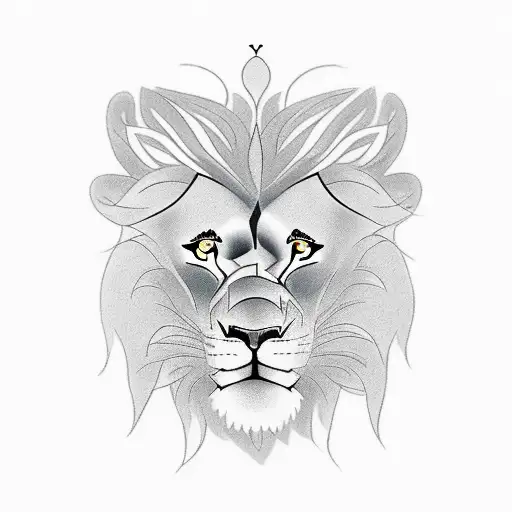 Married Couple Tattoo With Lion And Lioness