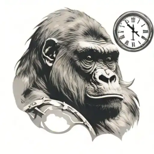 Gorilla With Clock Face