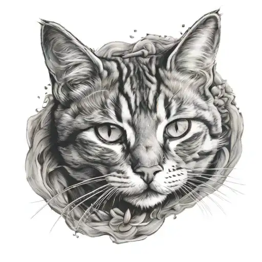 One Eye Cat Portrait