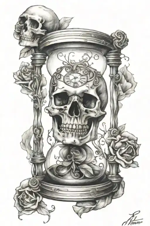 Hourglass With Skull