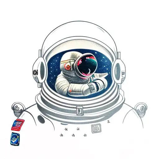 Astronaut In Space On Umbilical Cord