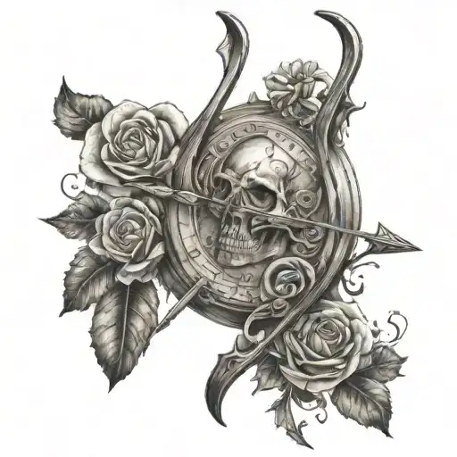 Bow And Arrow With Date Of Death Of Someone