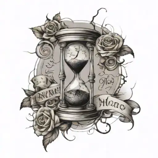 Hourglass Cracked With Words Memento Mori Written On It