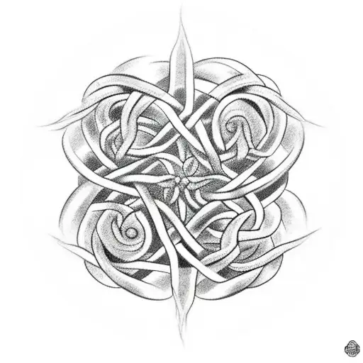 Intertwined Thorns In A Circle