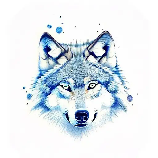 Wolf With One Blue Eye And One Brown Eye With Camillas On The Bottom