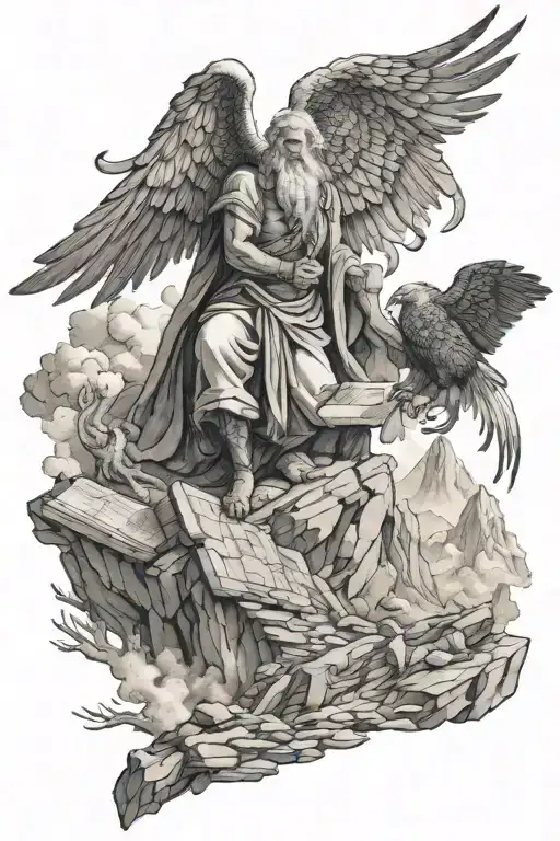 Moses Holding The Tablets In The Mountains Rising Phoenix