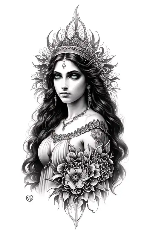 Black And White Goddess With Green Eyes