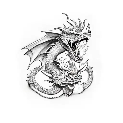 Dragon And Red-haired Pirate With Him