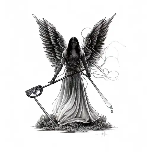 An Angel Holding A Scythe