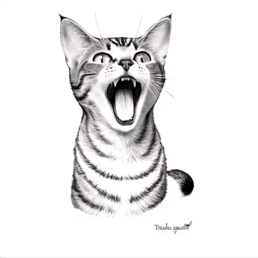 A Cat Yawning