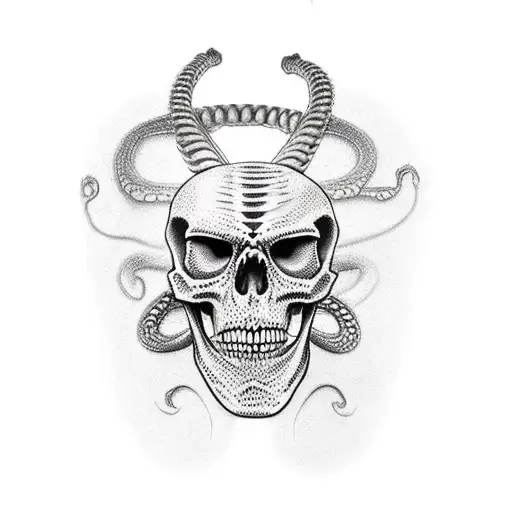 Half Skeleton Snake Tattoo From Chest To Shoulder And Arm