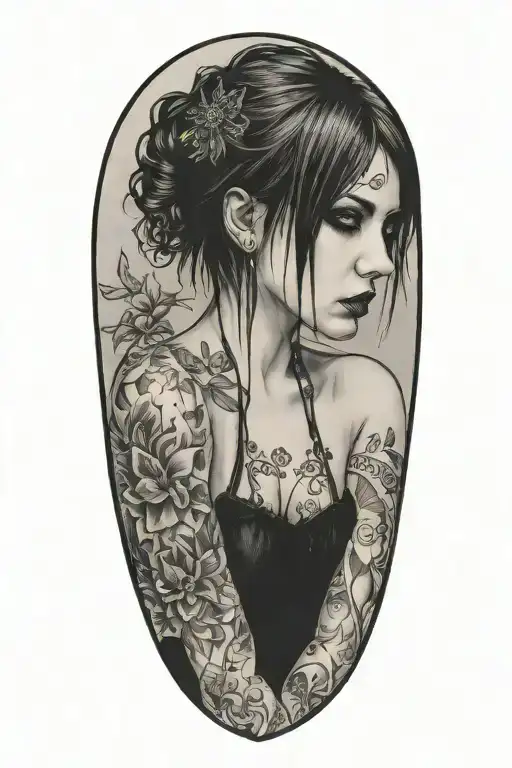 Goth Emo Semi Nude Girl