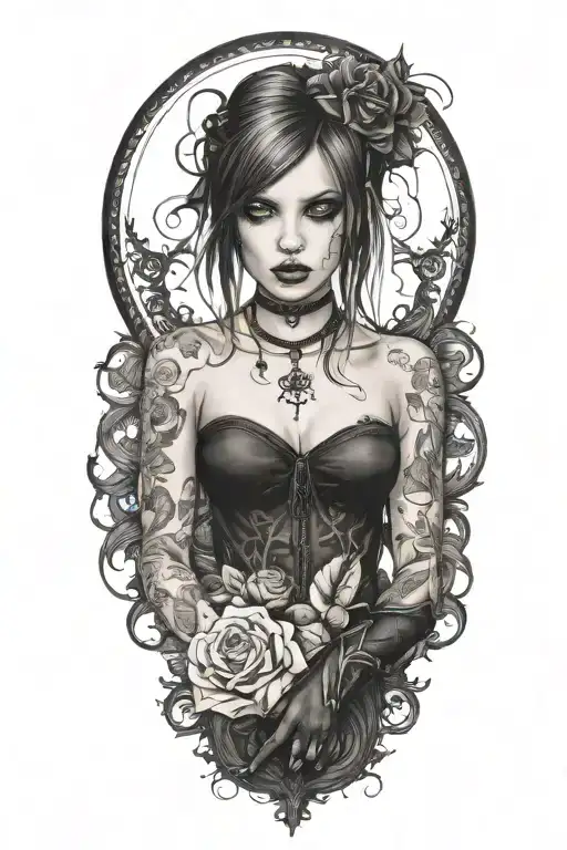 Goth Emo Semi Nude Girl