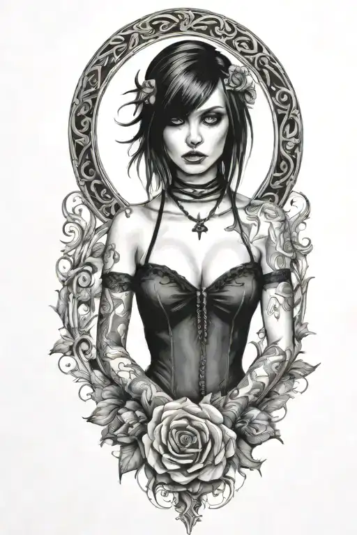 Goth Emo Semi Nude Girl