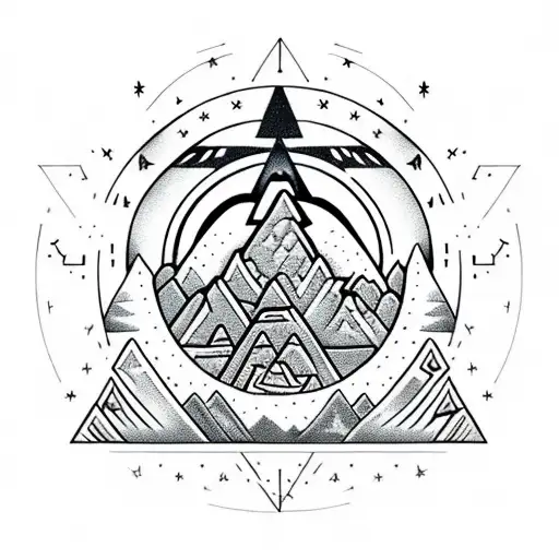 15Th Century Machu Picchu Under Moon Circle With Symbols Pattern Background