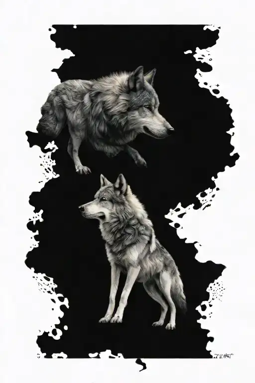 Maps Wrold Kompas And Two Wolf