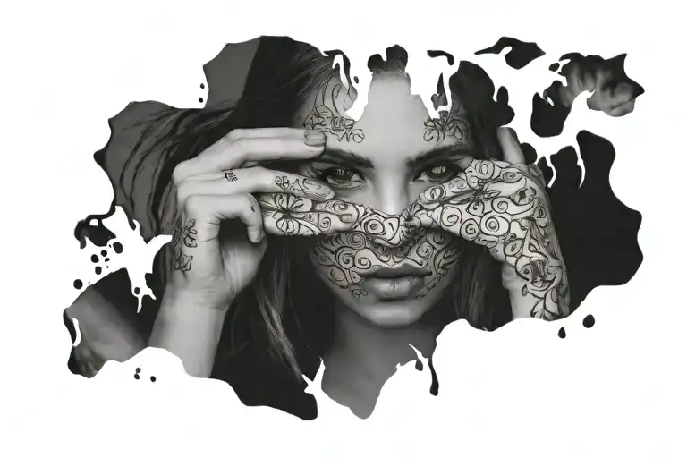 Beautiful Gril Covering Her Face