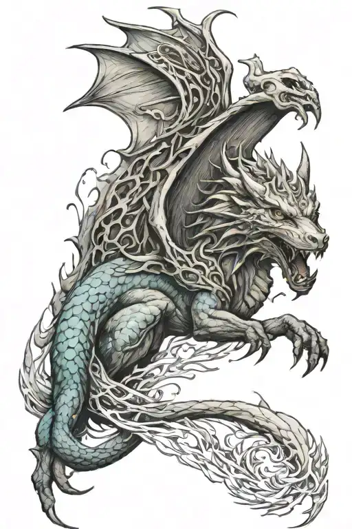 Wiccan Water Wolf Dragon Peace