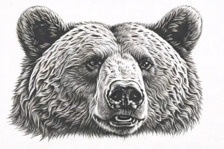 Mean Looking Bear Head