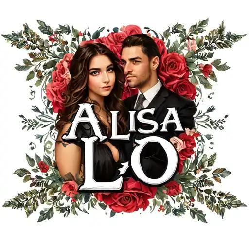 Alisa & Leo Name Written Vertically