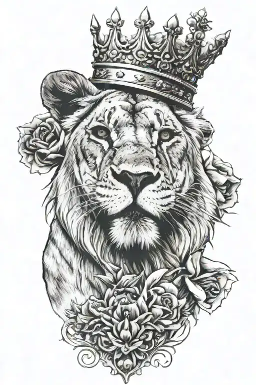 Lioness Wearing A Crown