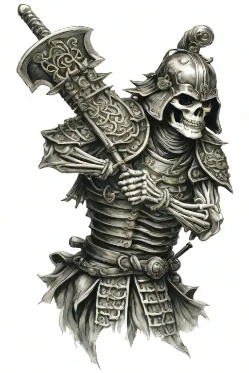 Skeleton Wearing Samurai Armor