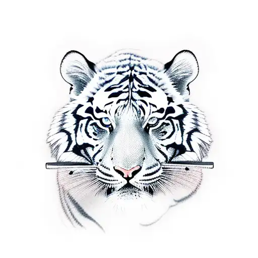 Tiger With Light Blue Eyes