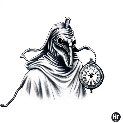 Plague Doctor Mask With Clock