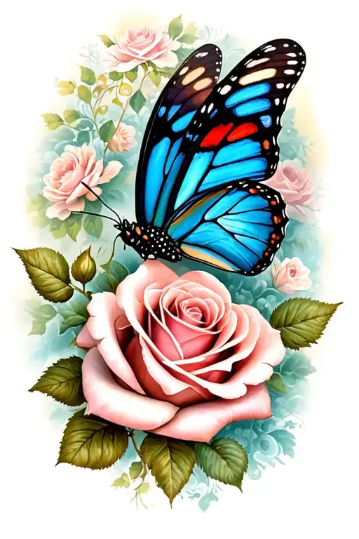 Rose And Butterfly