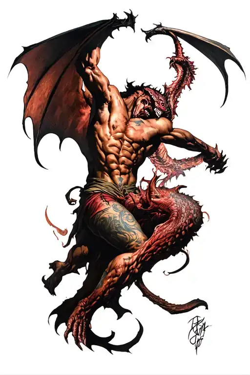 Micheal Slaying The Demon